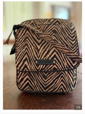 Vera Bradley Tan and Black Chevron Crossbody Bag